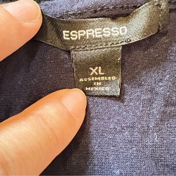 Dark & Light Blue Chevron Pattern T-shirt Tee Top ~ Women’s XL ~ Espresso Brand - Picture 6 of 9